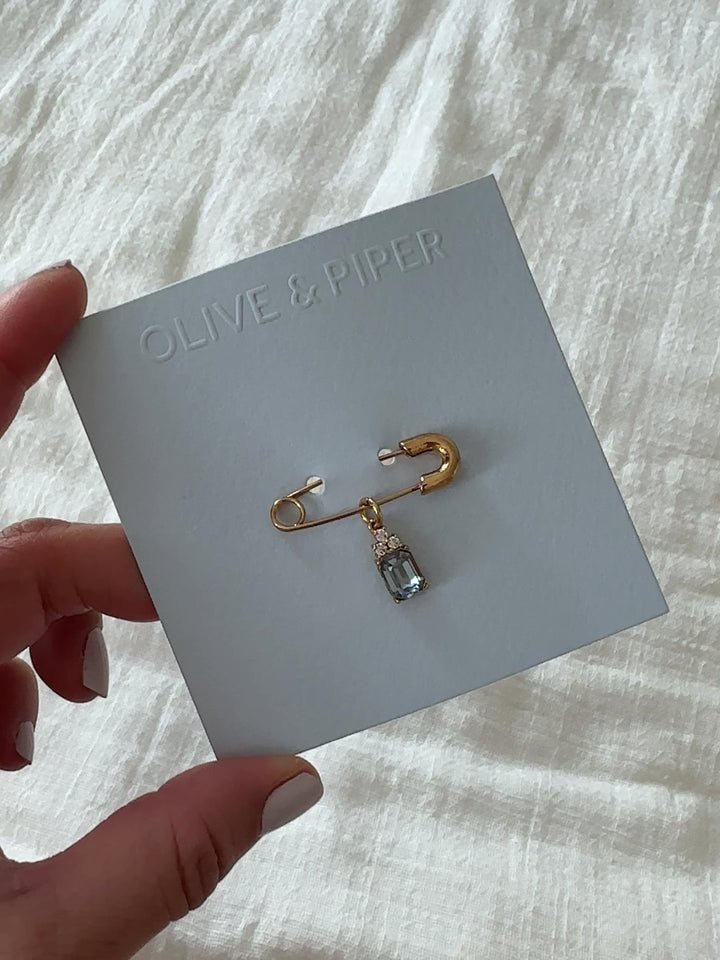 Elisajewels Wedding Something Blue Pin - Emerald