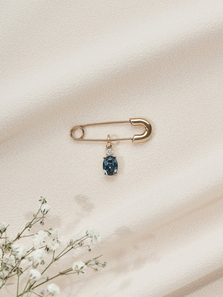 Elisajewels Something Blue Wedding Pin - Oval