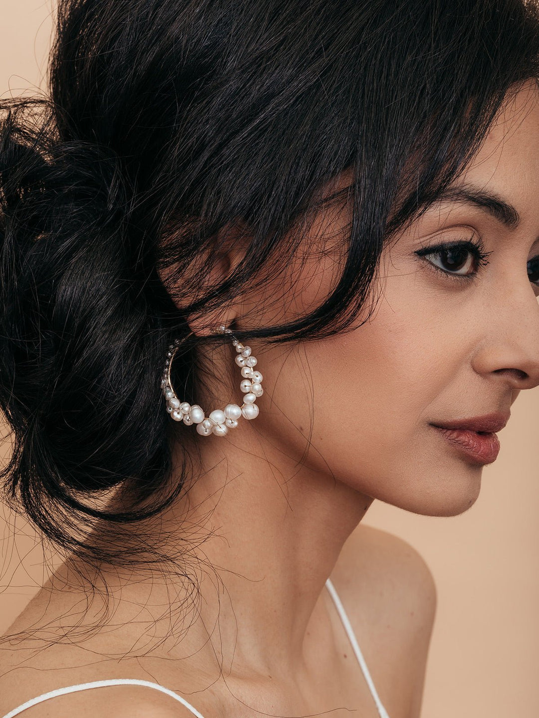 Elisajewels Cruz Pearl Hoop Earrings