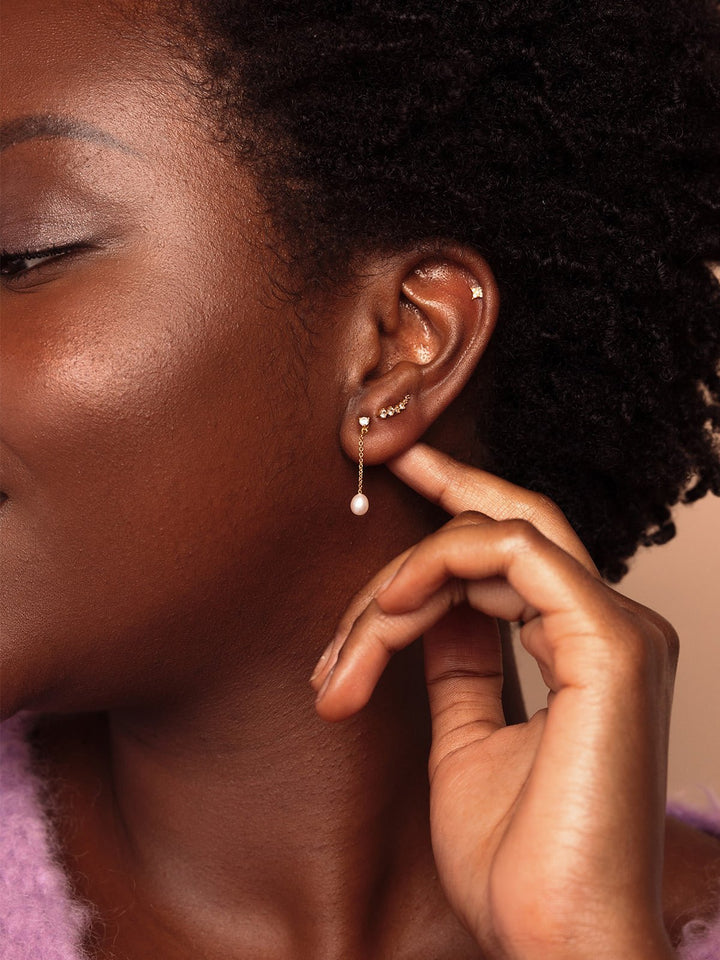 Elisajewels Ellis Freshwater Pearl Drop Earrings