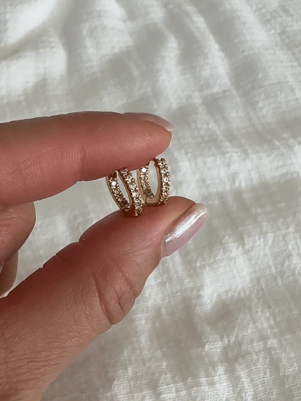 Elisajewels Petite Mina Hoops Earrings - Gold