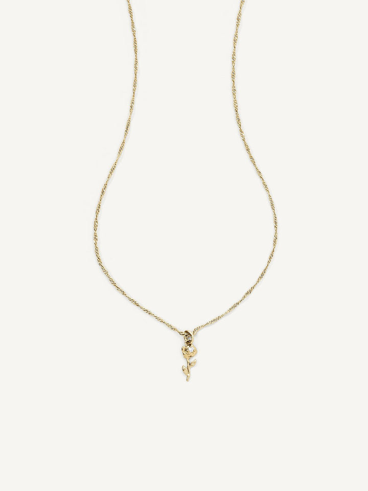 Elisajewels June Rose Birthday flower Pendant Necklace